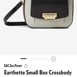 ZAC Zac Posen Black, Red and Cream Earthette Small Box Crossbody